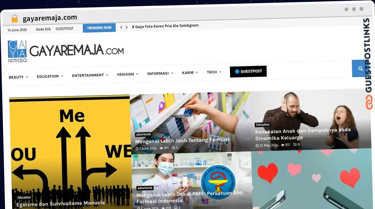 Publish Guest Post on gayaremaja.com