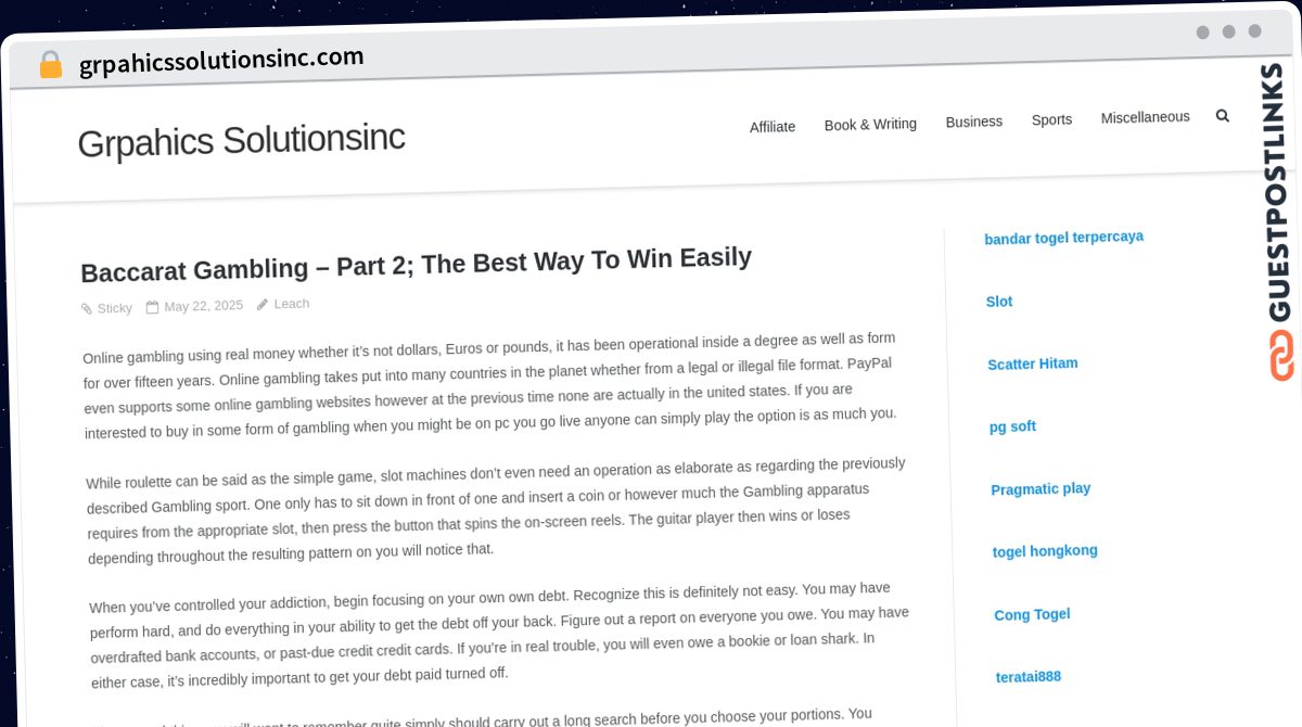Publish Guest Post on grpahicssolutionsinc.com