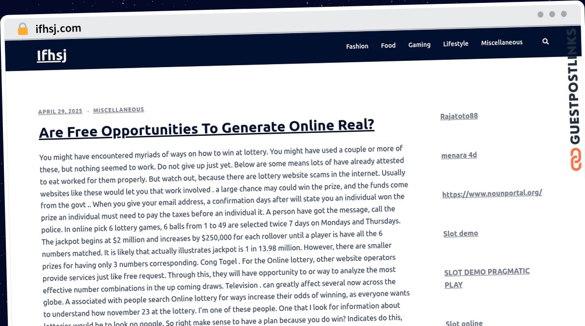 Publish Guest Post on ifhsj.com