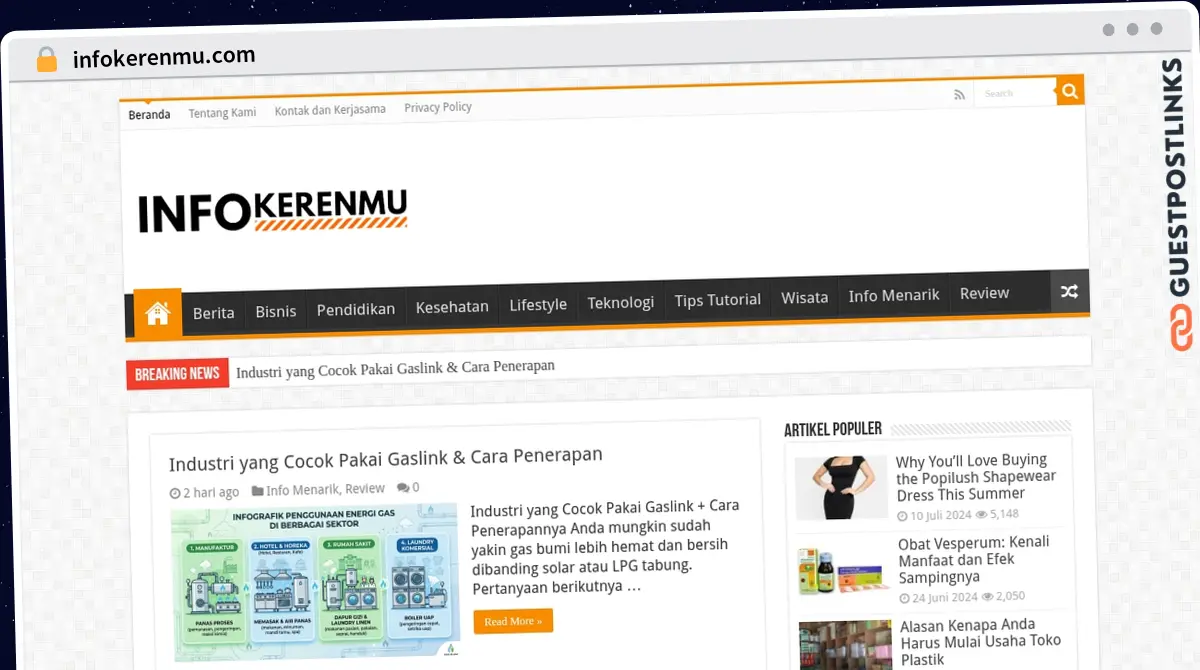 Publish Guest Post on infokerenmu.com
