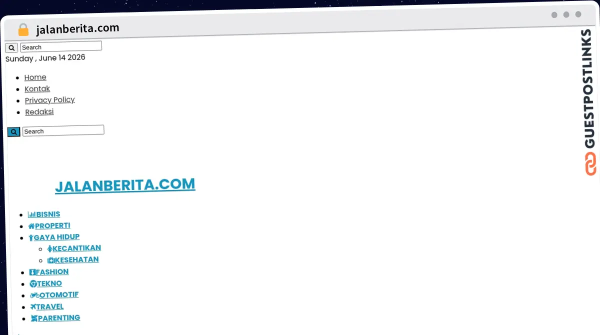 Publish Guest Post on jalanberita.com