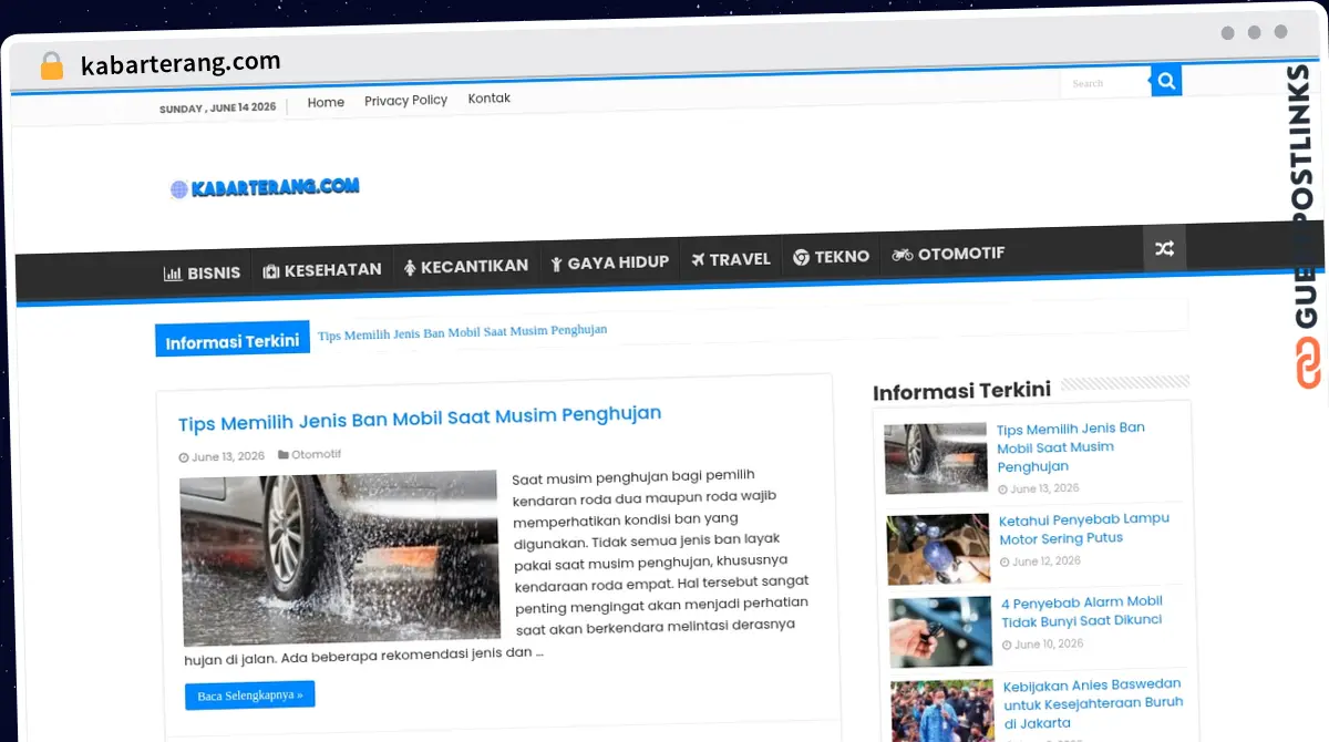 Publish Guest Post on kabarterang.com