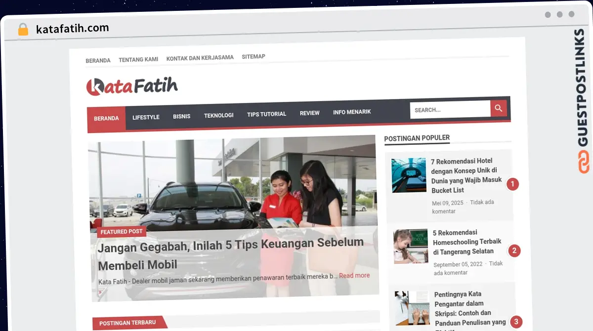 Publish Guest Post on katafatih.com