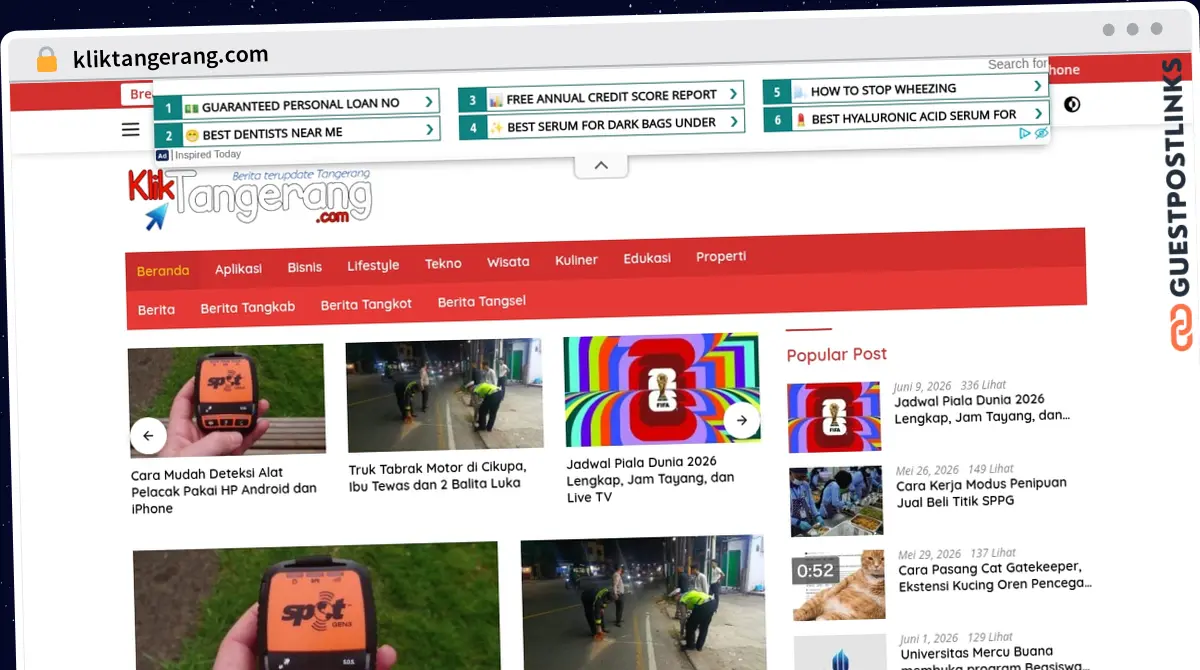 Publish Guest Post on kliktangerang.com