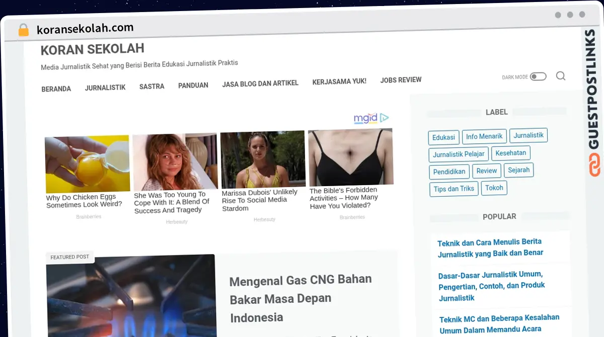Publish Guest Post on koransekolah.com