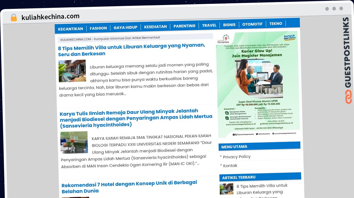 Publish Guest Post on kuliahkechina.com