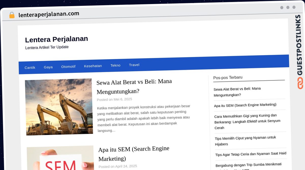 Publish Guest Post on lenteraperjalanan.com
