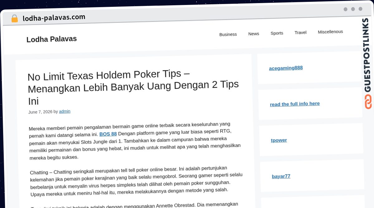 Publish Guest Post on lodha-palavas.com