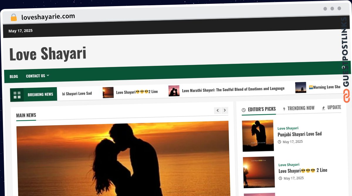 Publish Guest Post on loveshayarie.com