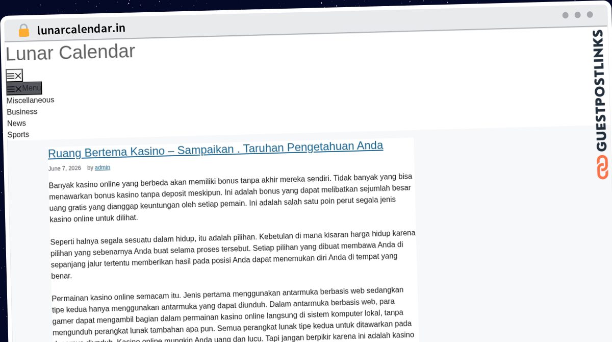 Publish Guest Post on lunarcalendar.in