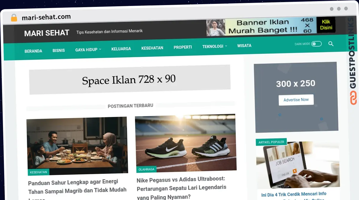Publish Guest Post on mari-sehat.com