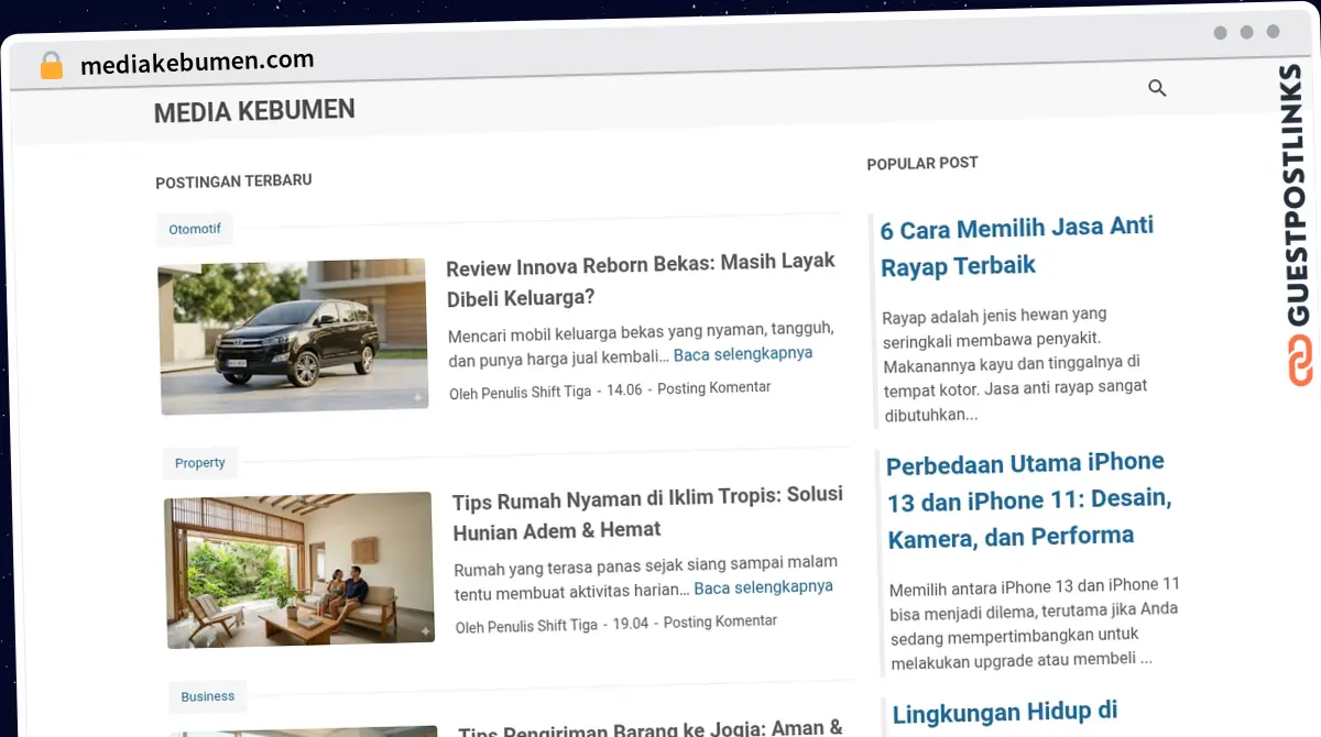 Publish Guest Post on mediakebumen.com