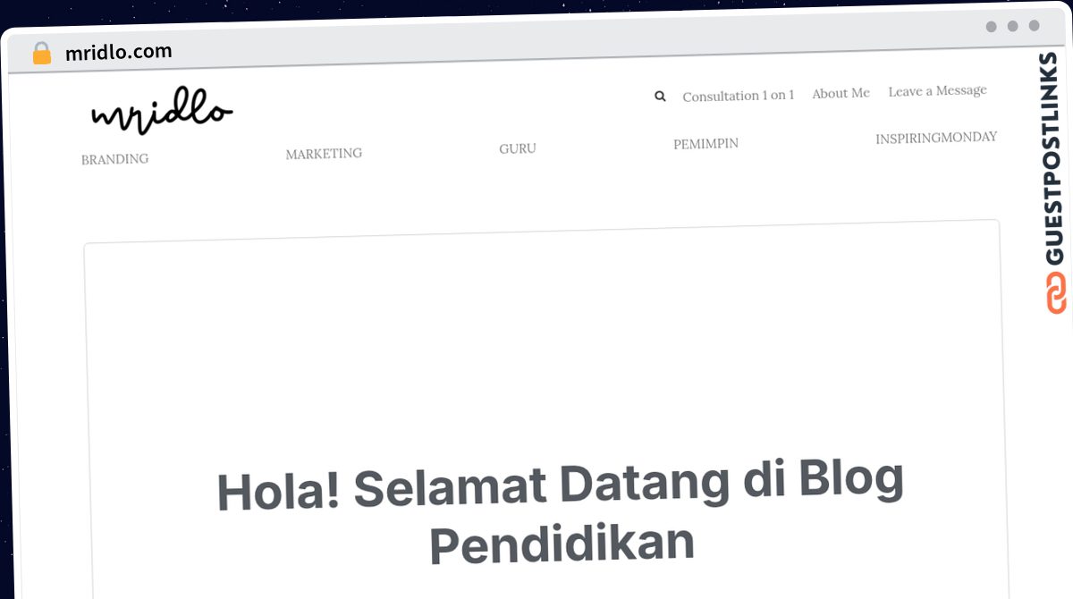 Publish Guest Post on mridlo.com