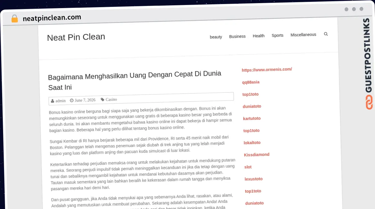 Publish Guest Post on neatpinclean.com