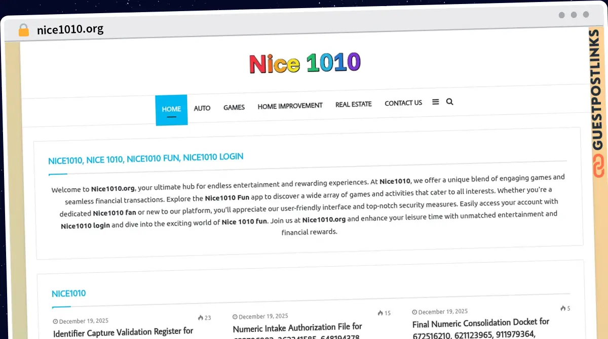 Publish Guest Post on nice1010.org
