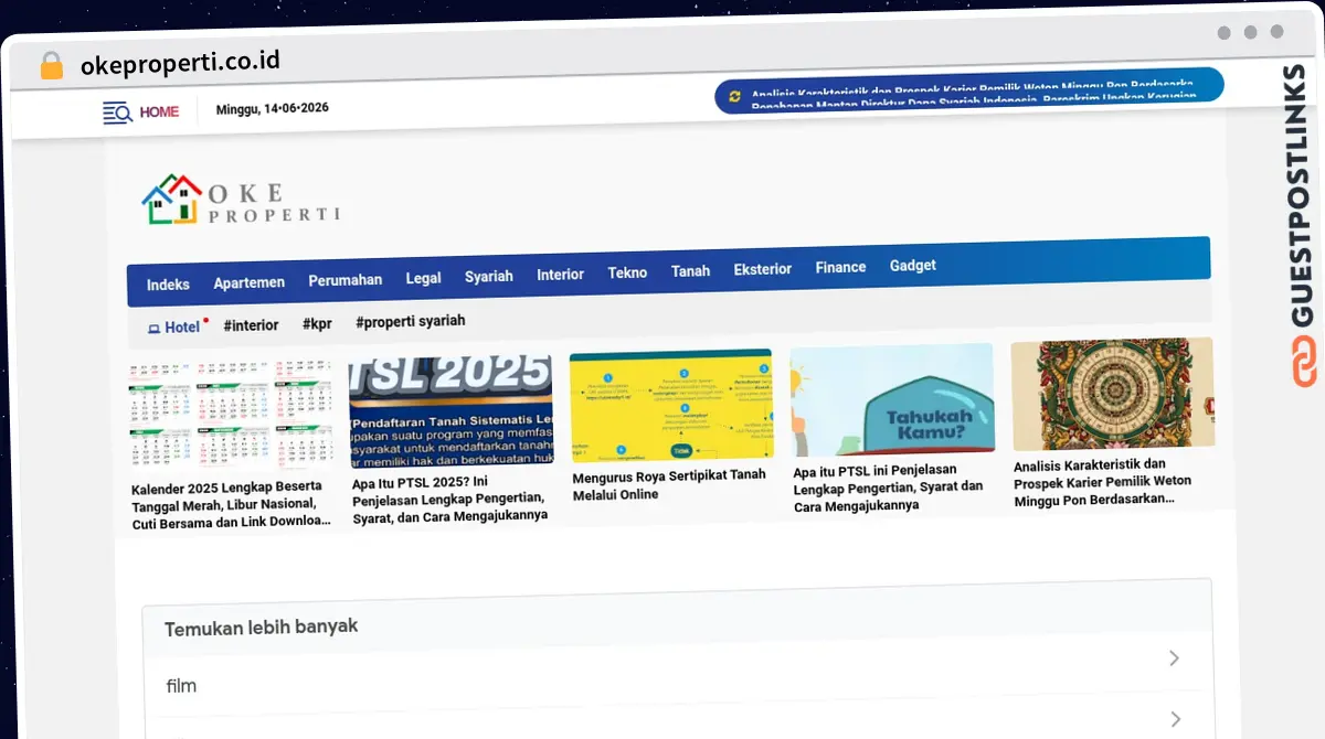Publish Guest Post on okeproperti.co.id
