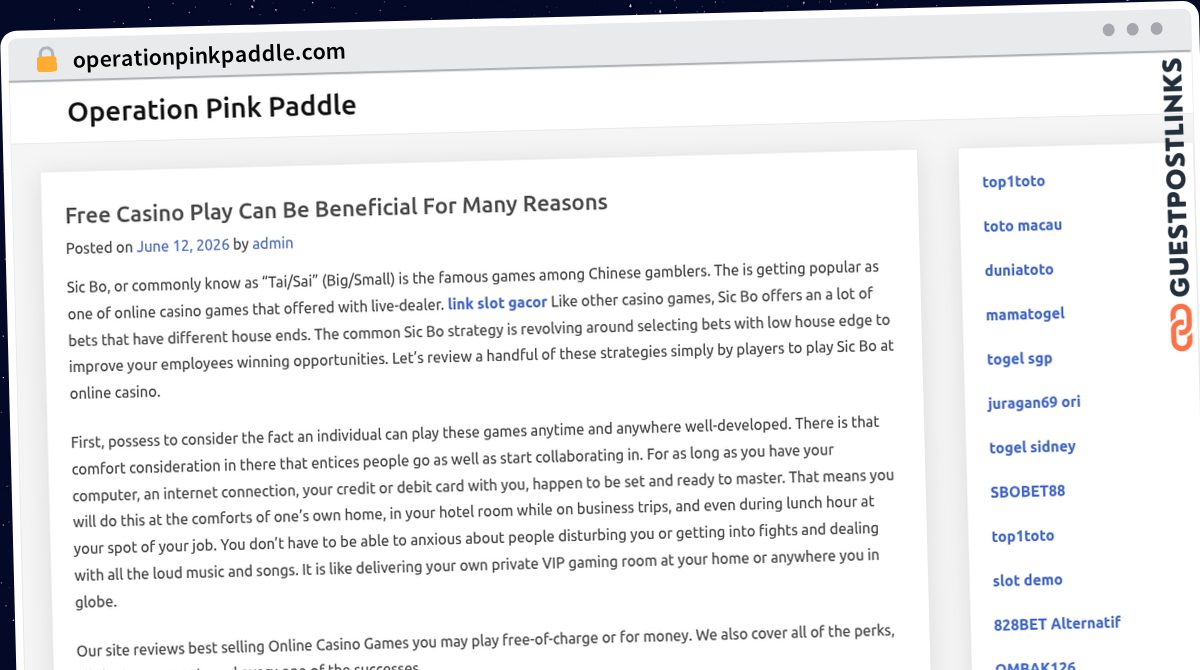 Publish Guest Post on operationpinkpaddle.com