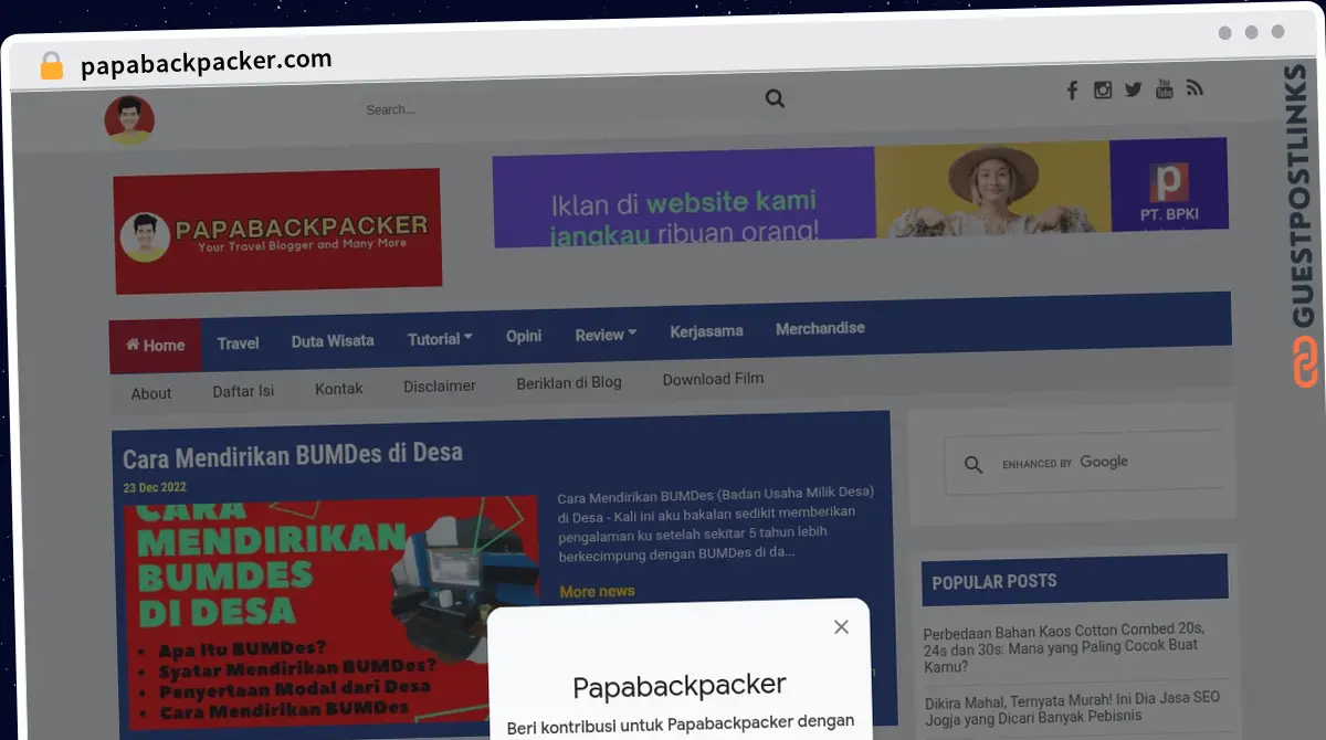 Publish Guest Post on papabackpacker.com