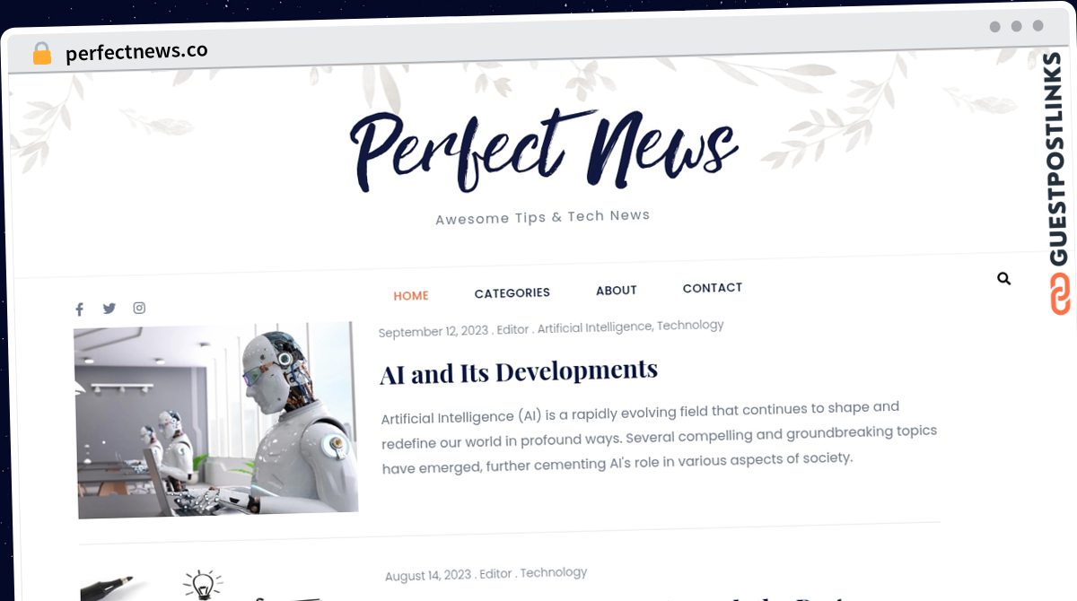 Publish Guest Post on perfectnews.co