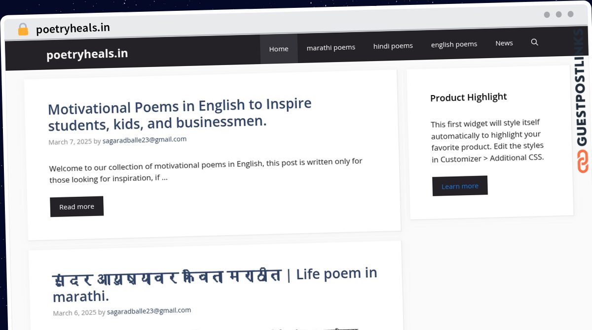 Publish Guest Post on poetryheals.in