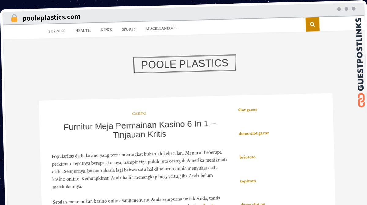 Publish Guest Post on pooleplastics.com