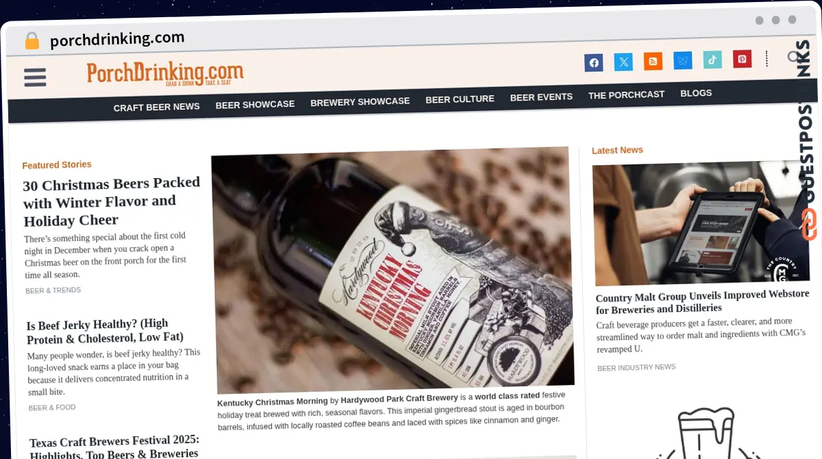 Publish Guest Post on porchdrinking.com