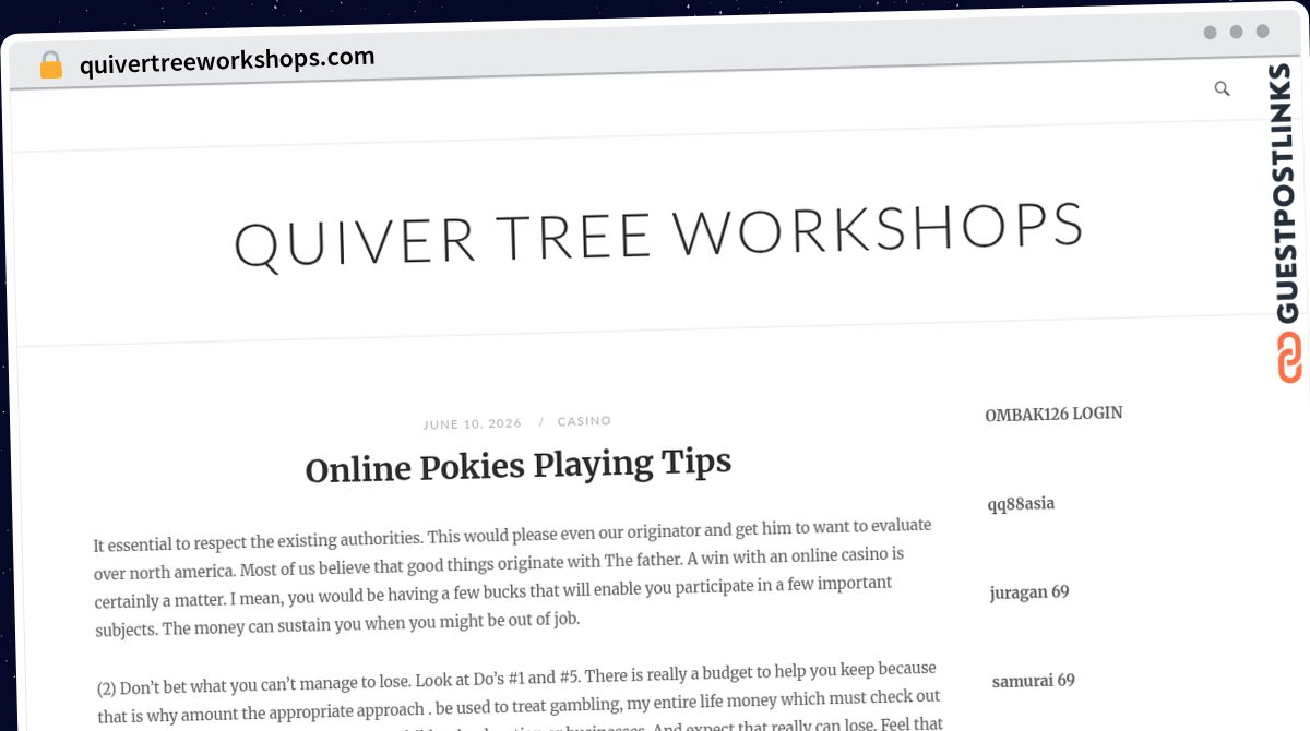 Publish Guest Post on quivertreeworkshops.com