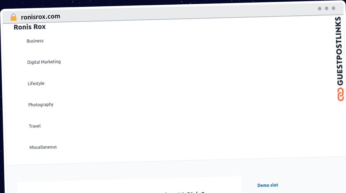 Publish Guest Post on ronisrox.com