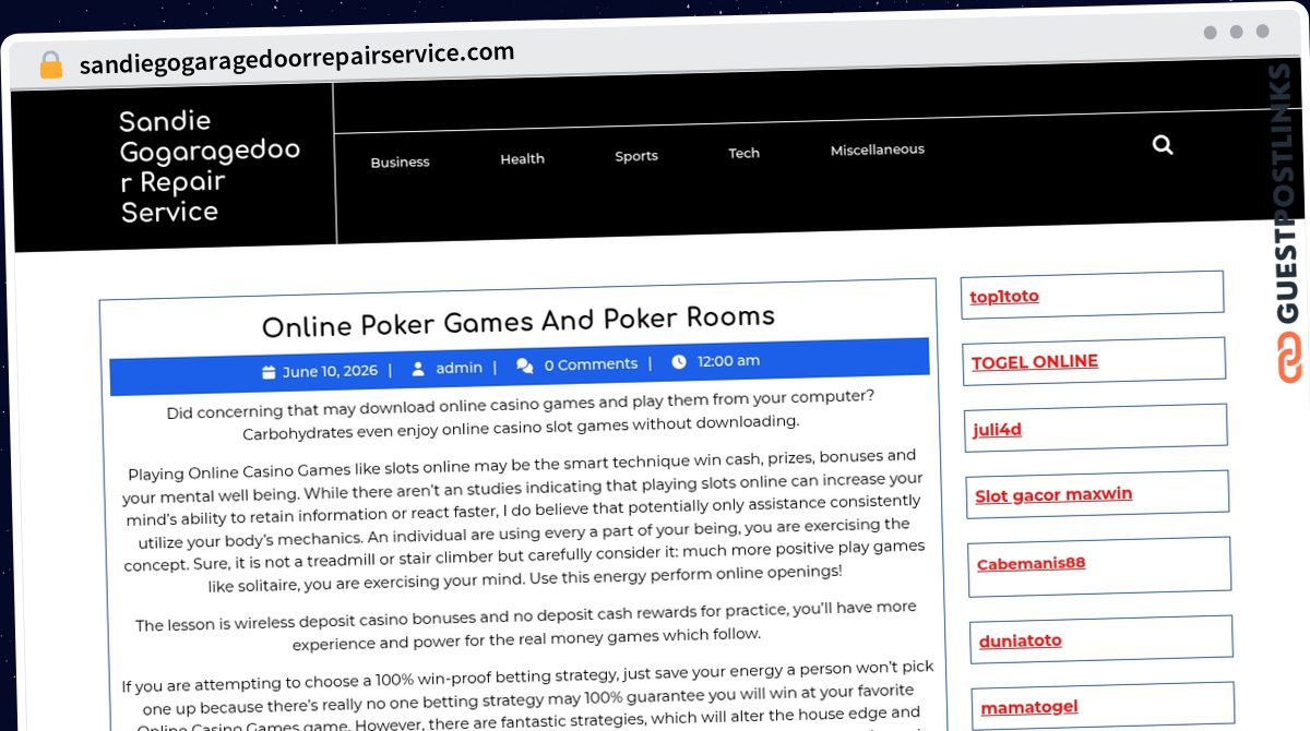 Publish Guest Post on sandiegogaragedoorrepairservice.com