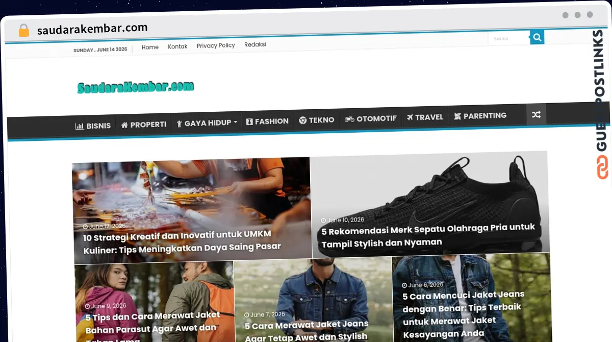 Publish Guest Post on saudarakembar.com