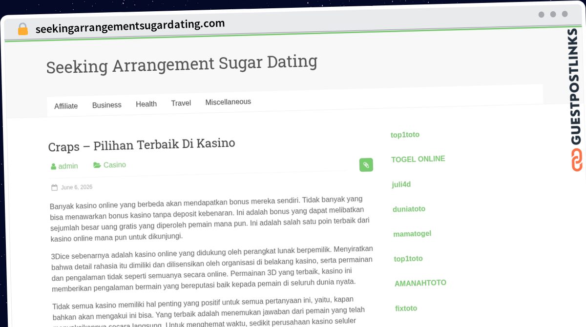 Publish Guest Post on seekingarrangementsugardating.com