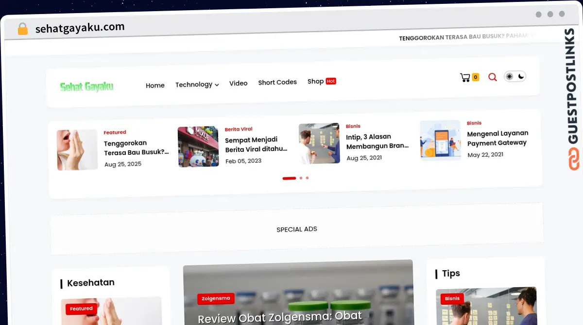 Publish Guest Post on sehatgayaku.com
