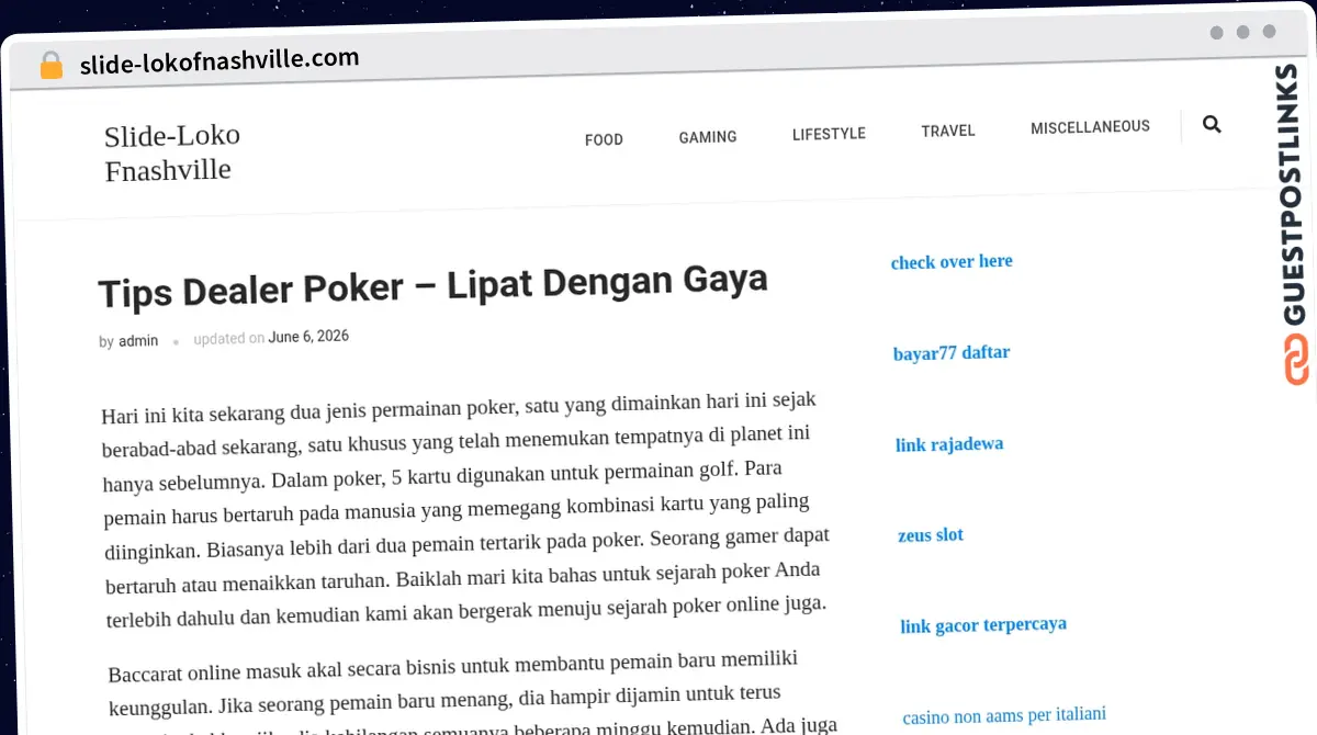 Publish Guest Post on slide-lokofnashville.com