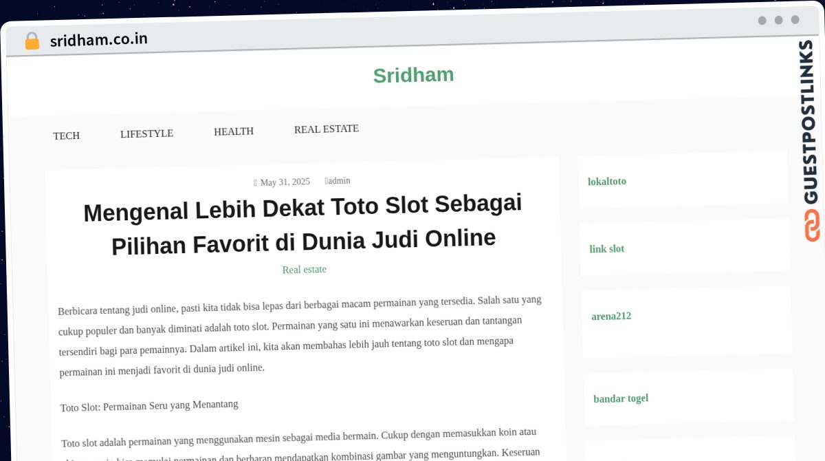 Publish Guest Post on sridham.co.in