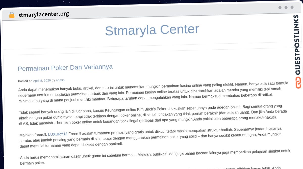 Publish Guest Post on stmarylacenter.org