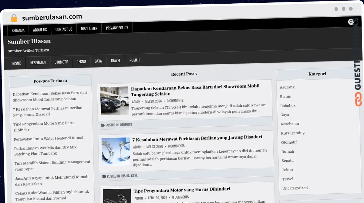 Publish Guest Post on sumberulasan.com