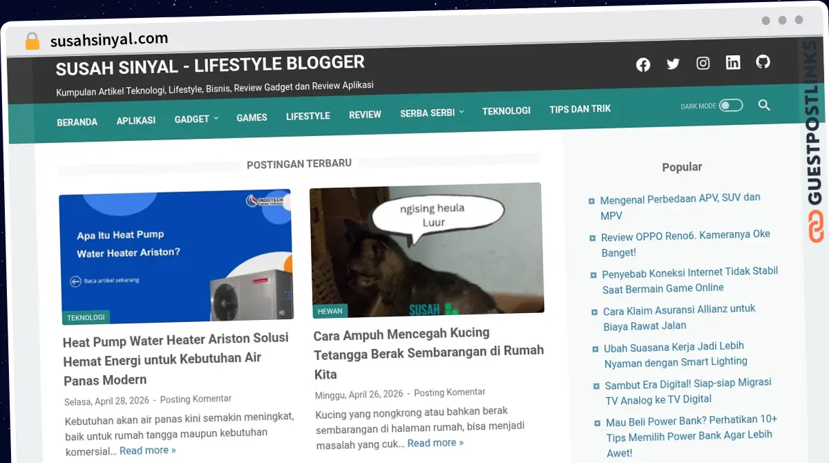 Publish Guest Post on susahsinyal.com