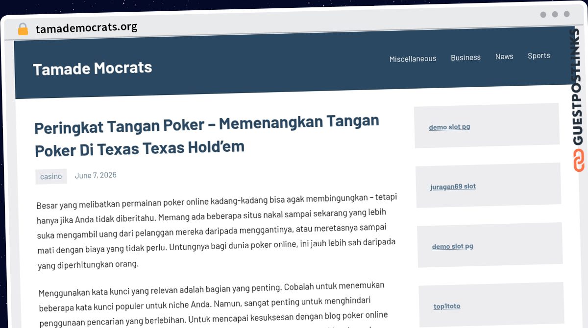 Publish Guest Post on tamademocrats.org