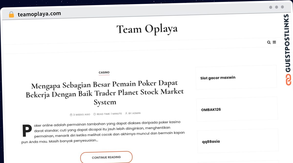 Publish Guest Post on teamoplaya.com