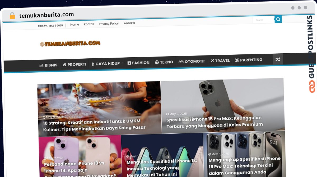 Publish Guest Post on temukanberita.com