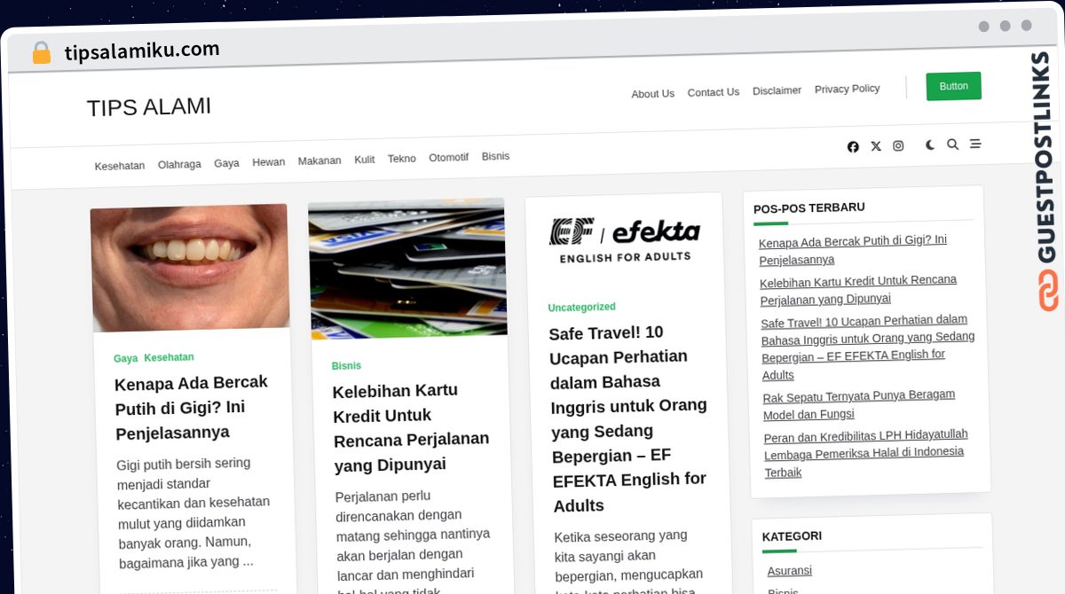 Publish Guest Post on tipsalamiku.com