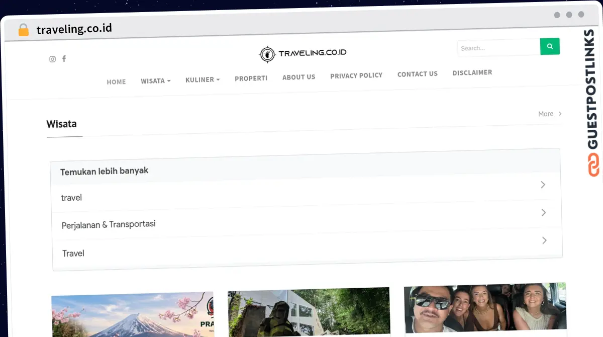Publish Guest Post on traveling.co.id