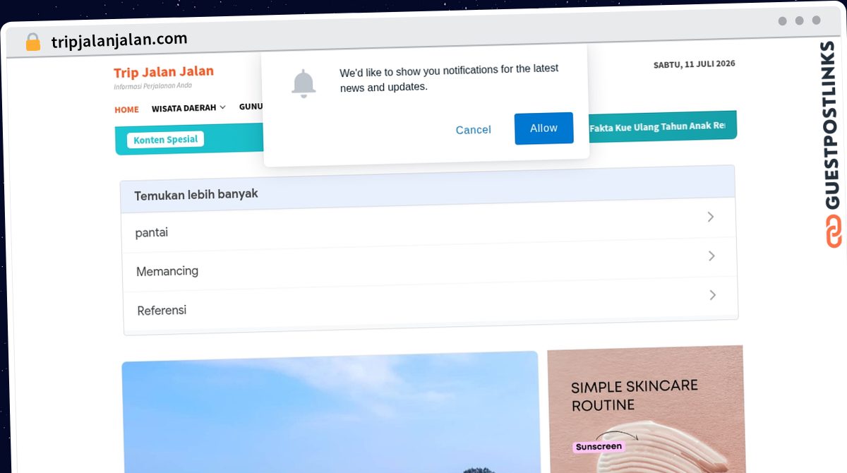 Publish Guest Post on tripjalanjalan.com