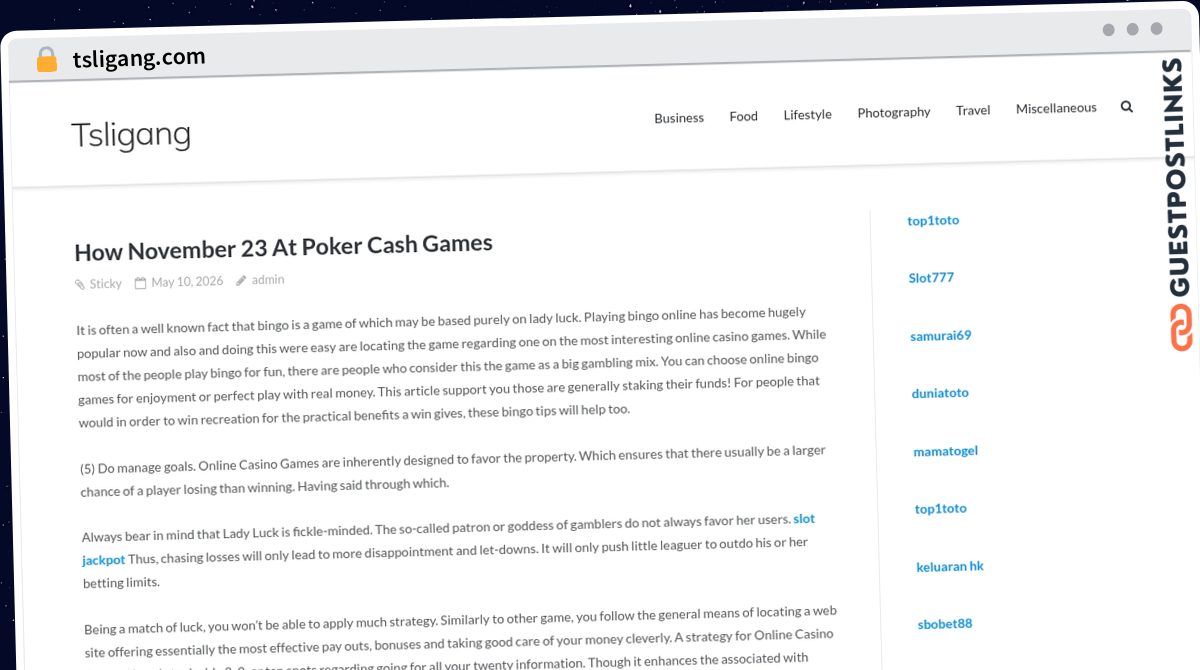 Publish Guest Post on tsligang.com