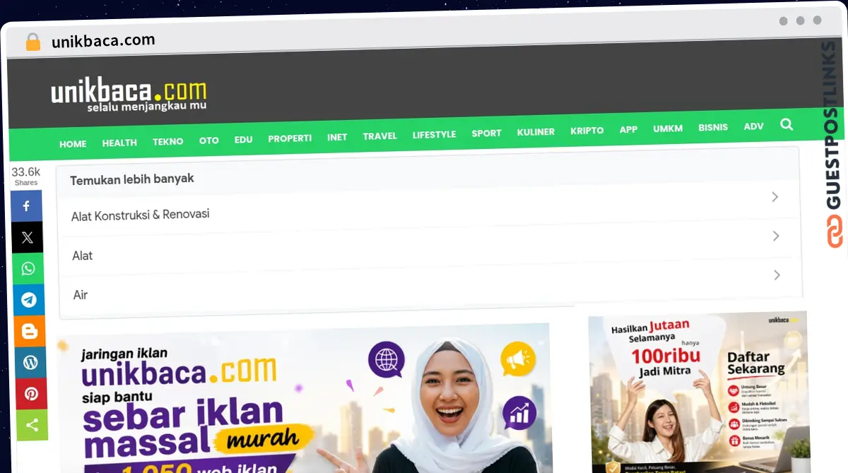 Publish Guest Post on unikbaca.com