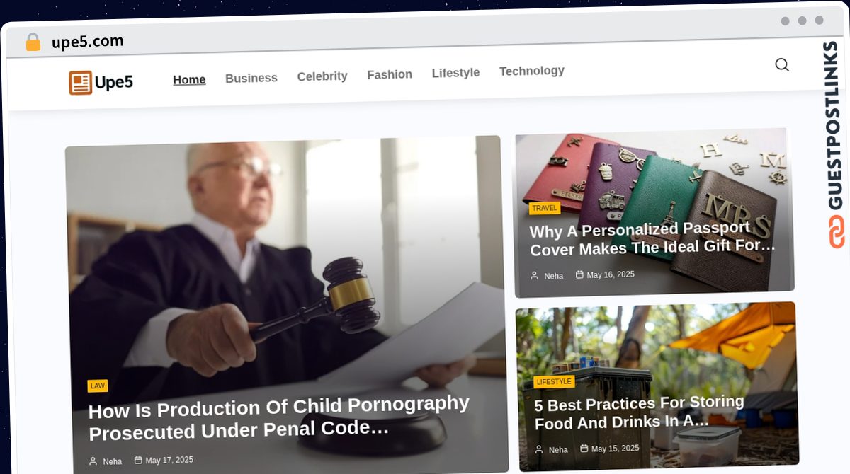 Publish Guest Post on upe5.com