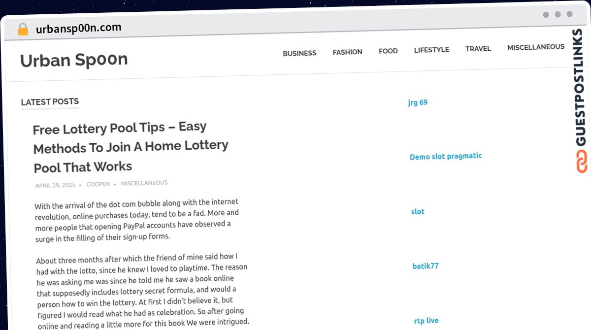 Publish Guest Post on urbansp00n.com