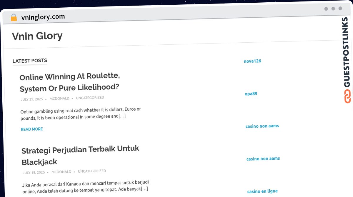 Publish Guest Post on vninglory.com