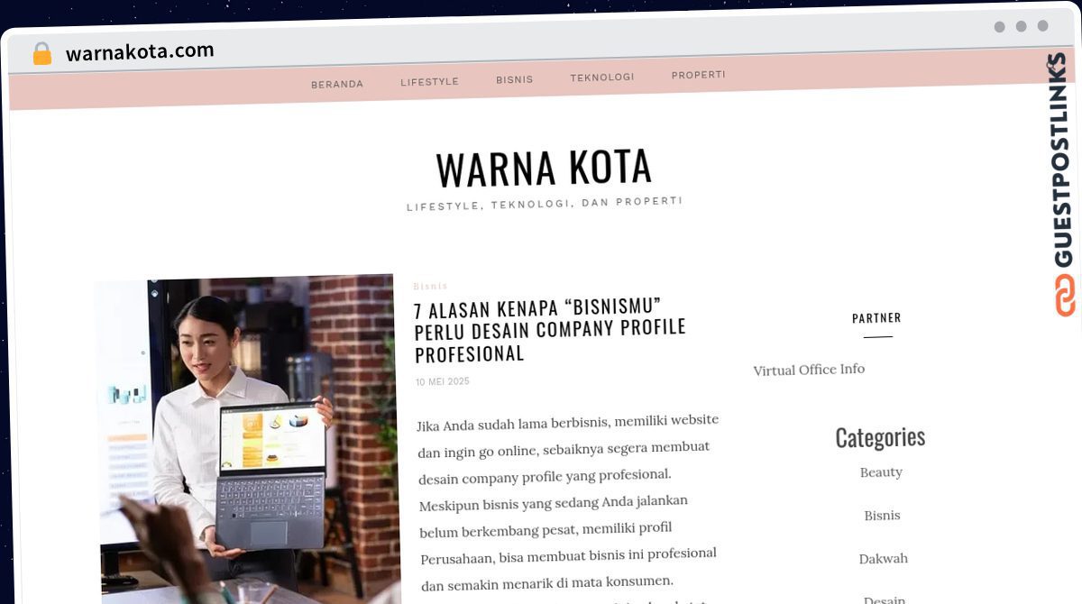 Publish Guest Post on warnakota.com