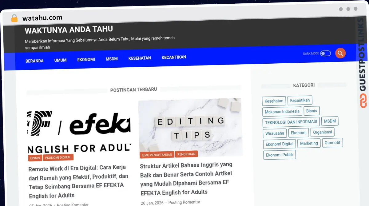 Publish Guest Post on watahu.com